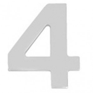 Numero Metal "4 Plateado Mate 10 cm. con Tornilleria Oculta (Blister 1 Pieza)