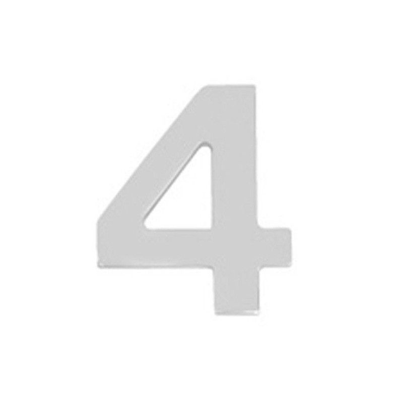 Metal Number "4 Matte Silver 10 cm. com...