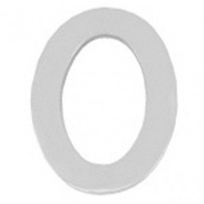 Numero Metal "0" Plateado Mate 10 cm. con Tornilleria Oculta (Blister 1 Pieza)