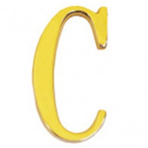 Letra Latón "C" 10 cm. con Tornilleria Oculta (Blister 1 Pieza)
