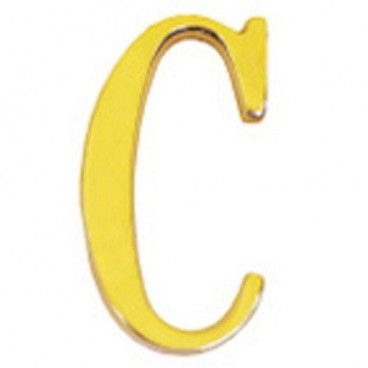 Letra Latón "C" 10 cm. con Tornilleria Oculta (Blister 1 Pieza)