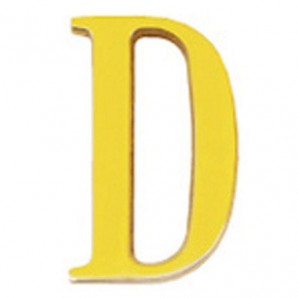Letra Latón "D" 10 cm. con Tornilleria Oculta (Blister 1 Pieza)