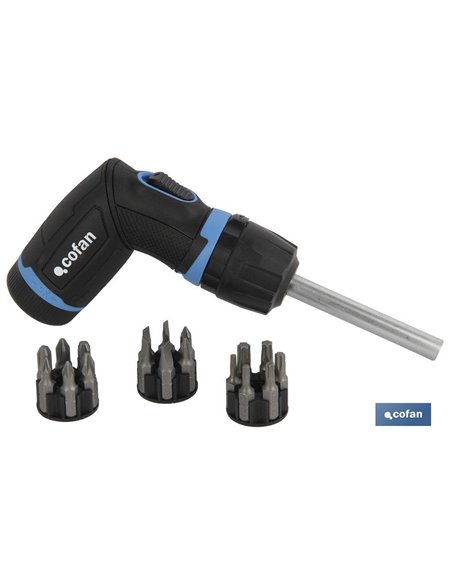 Set Destornillador Carraca T 19 Pcs Converter 5:1 Veloc.