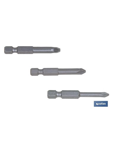 Variedade de bits 1/4 Pz-1-2-3 x 50