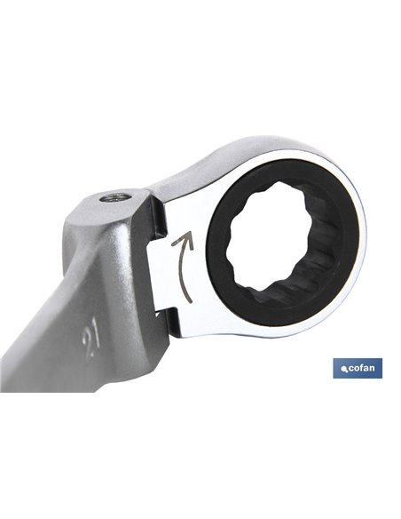 Llave Combinada Articulada 180º De Carraca 15mm