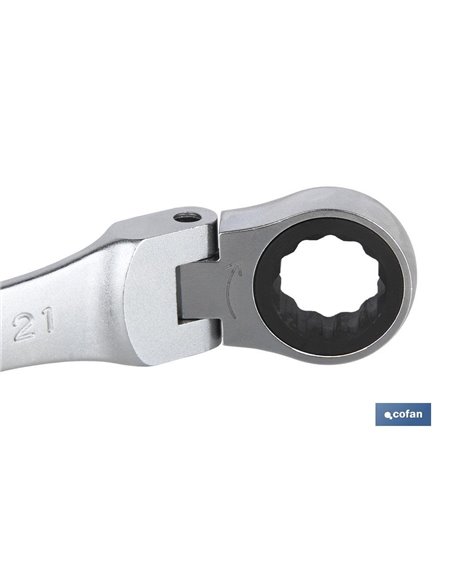 Llave Combinada Articulada 180º De Carraca 15mm