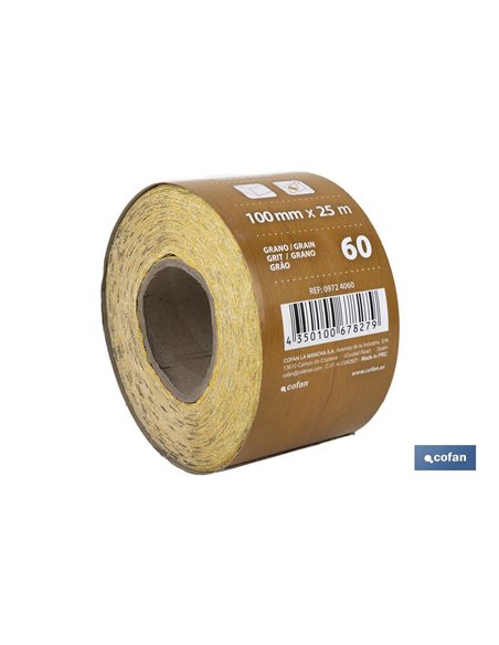 Rollo Lija De Papel 100 X 25 M. G.60