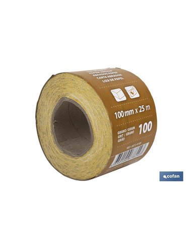 Rollo Lija De Papel 100 X 25 M. G.100