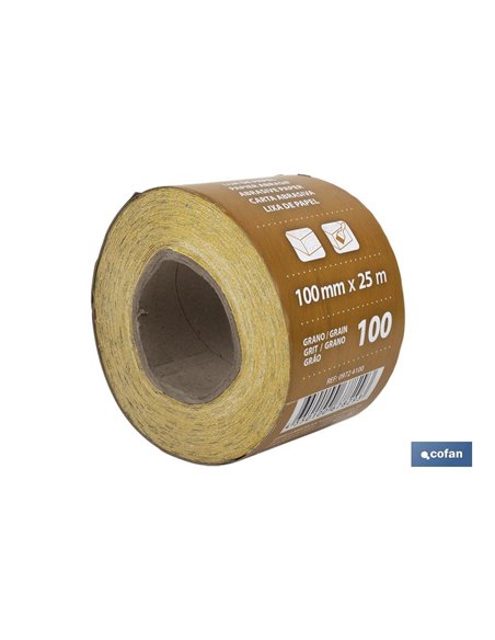 Rollo Lija De Papel 100 X 25 M. G.100