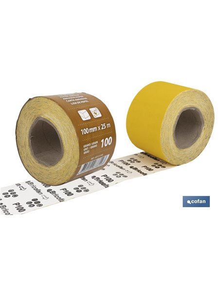 Rollo Lija De Papel 100 X 25 M. G.100