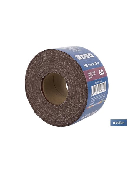 Rollo Lija Tela Universal 100 X 25 M. G.60