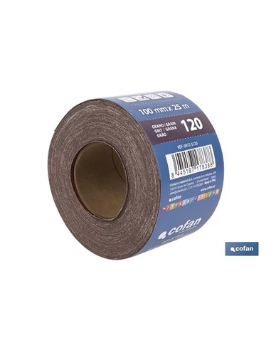 Rollo Lija Tela Universal 100 X 25 M. G.120