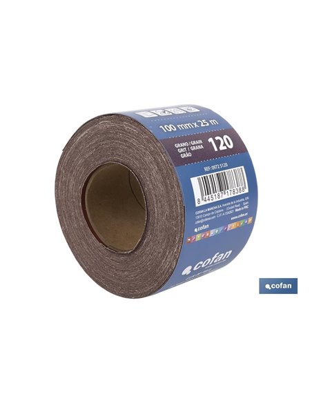 Rolo de lixa de pano universal 100 x 25 MG120