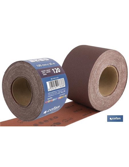 Rollo Lija Tela Universal 100 X 25 M. G.120