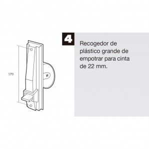 Recogedor Persiana Plastico Grande Cinta 22 mm. 2