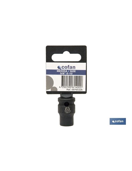 Soquete de impacto 3/8 Torx E-12