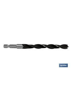 Broca para Madeira Cabo Hexagonal 1/4 9 mm