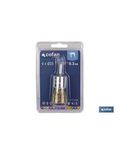 Cepillo Brocha Ondulado 6xø25 A.Latonado 0.3mm 2
