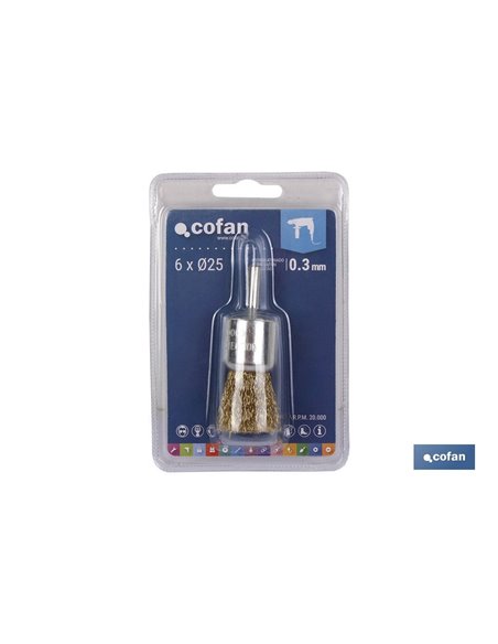 Cepillo Brocha Ondulado 6xø25 A.Latonado 0.3mm