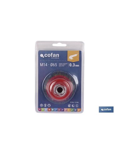 Cepillo Copa Ondulado M14 Ø125 A.Latonado 0.3mm