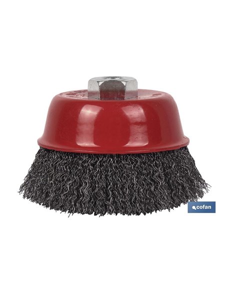 Cepillo Copa Ondulado M14 Ø100 Acero 0.3mm