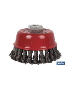 Cepillo Copa Trenzado M14 Ø100 Acero 0.5mm