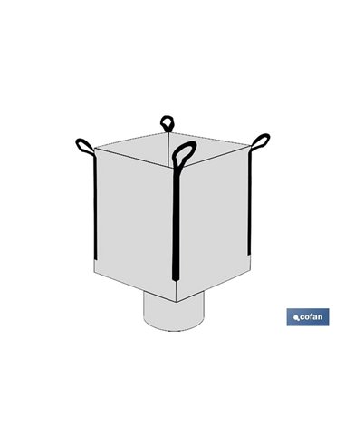 Big Bag Escombros 90x90x90cms Blanco con Valv.Descarga