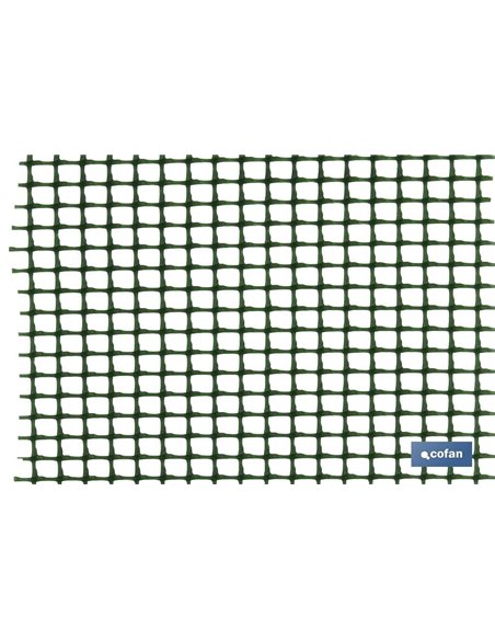 Malla Plast. Cuadrada Jardin 5mm Verde 1x25m