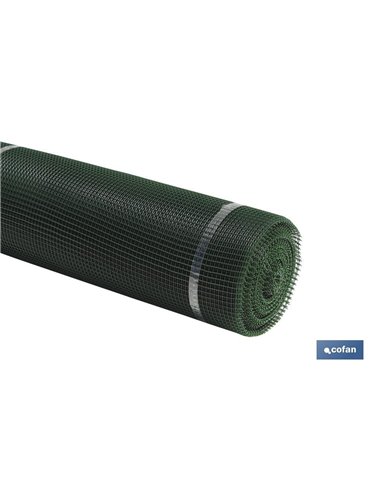 Malla Plástico Cuadrada Jardin 10mm Verde 1x25m