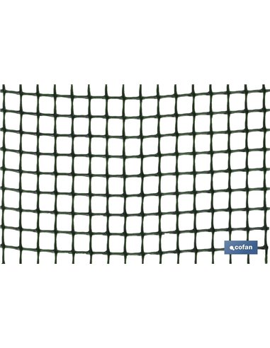 Malla Plástico Cuadrada Jardin 10mm Verde 1x25m
