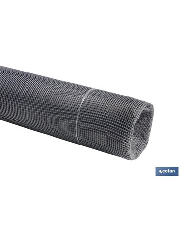 Malha Plástica Quadrada para Jardim 10mm Cinzento Prateado 1x25m