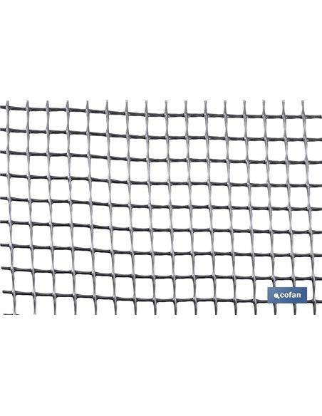 Malha Plástica Quadrada para Jardim 10mm Cinzento Prateado 1x25m