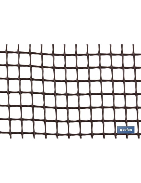 Malla Plástico Cuadrada Jardin 10mm Marron 1x25m