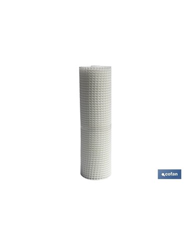 Malla Plástico Cuadrada Jardin 20mm Blanco 1x25m