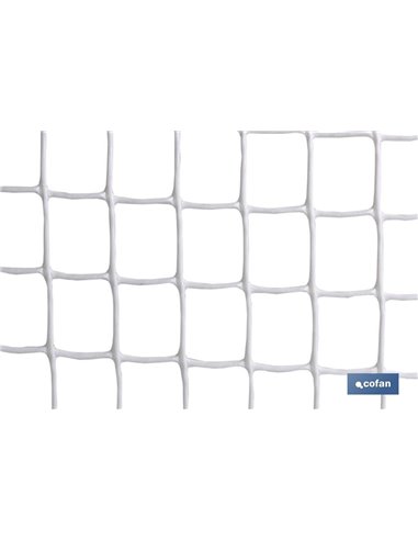 Malla Plástico Cuadrada Jardin 20mm Blanco 1x25m