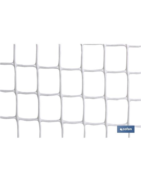 Malla Plástico Cuadrada Jardin 20mm Blanco 1x25m