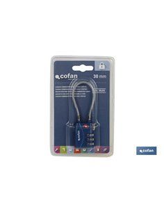 Candado Combinación Equipaje Tsa Cable 3 Dígitos 30 Mm 2