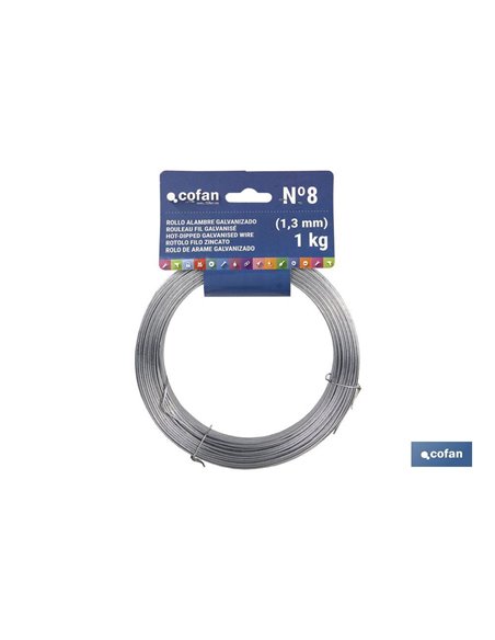 Rollo Alambre Galvanizado 5 Kg  (1,3mm) Nº 8