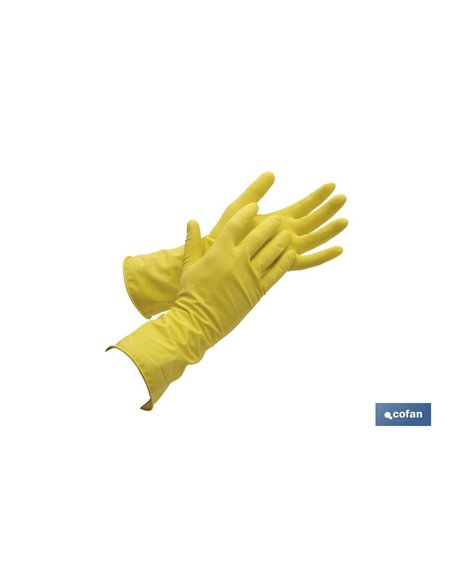 Guante De Látex Amarillo Flocado Talla 6