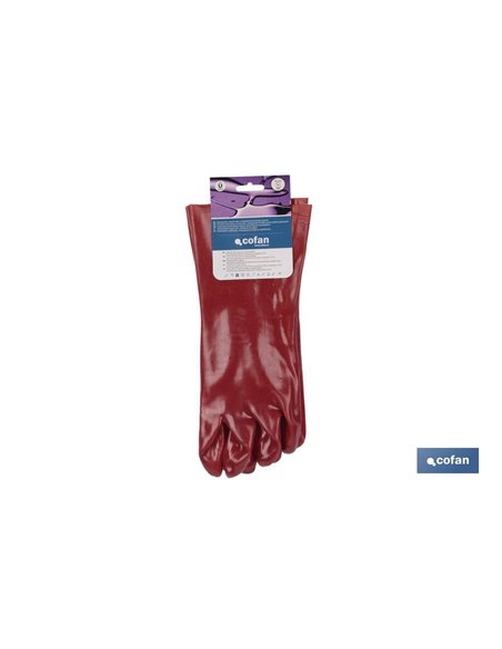 Blíster De Guante De Pvc Rojo 35 Cm