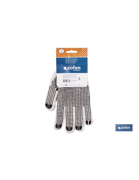 Luva Blister com bolinhas de PVC e punho elástico