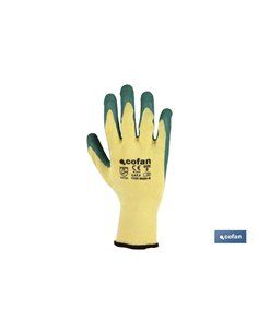 Luva de látex áspera verde tamanho 8 2