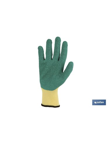 Luva de látex áspera verde tamanho 9