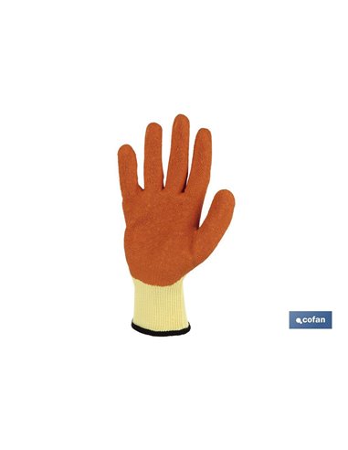 Luva de látex áspera laranja tamanho 8