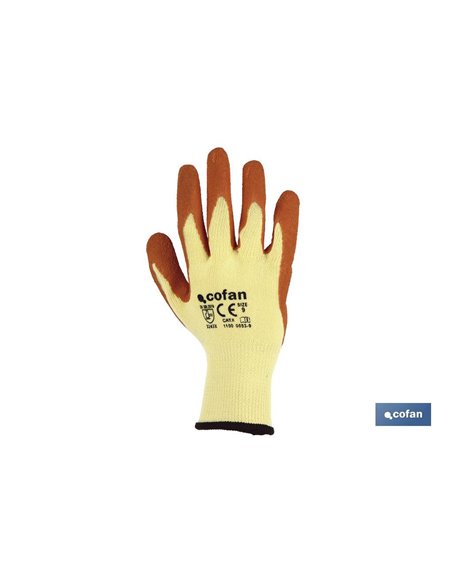 Blíster De Guante De Látex Rugoso Naranja Talla 9