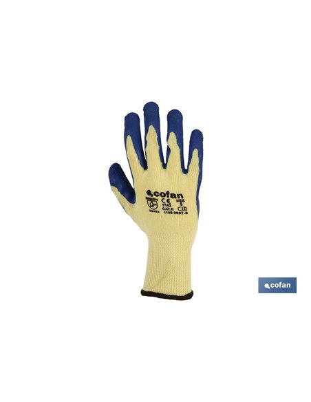 Luva de látex áspera azul tamanho 10