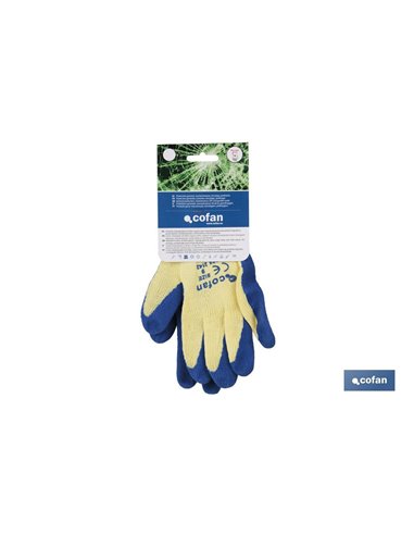 Blíster De Guante De Látex Rugoso Azul Talla 9