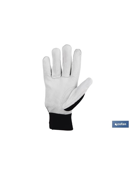 Blíster De Guante De Piel Vacuno, Dorso De Tela Y Velcro Talla 10