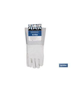 Blíster De Guante De Piel Vacuno Con Manguito 13 Cm Talla 9 2