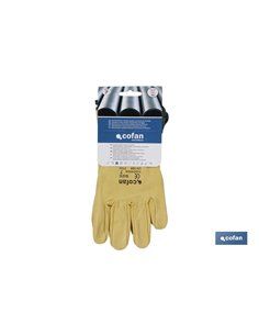 Blíster De Guante De Piel Vacuno Amarillo Talla 8 2